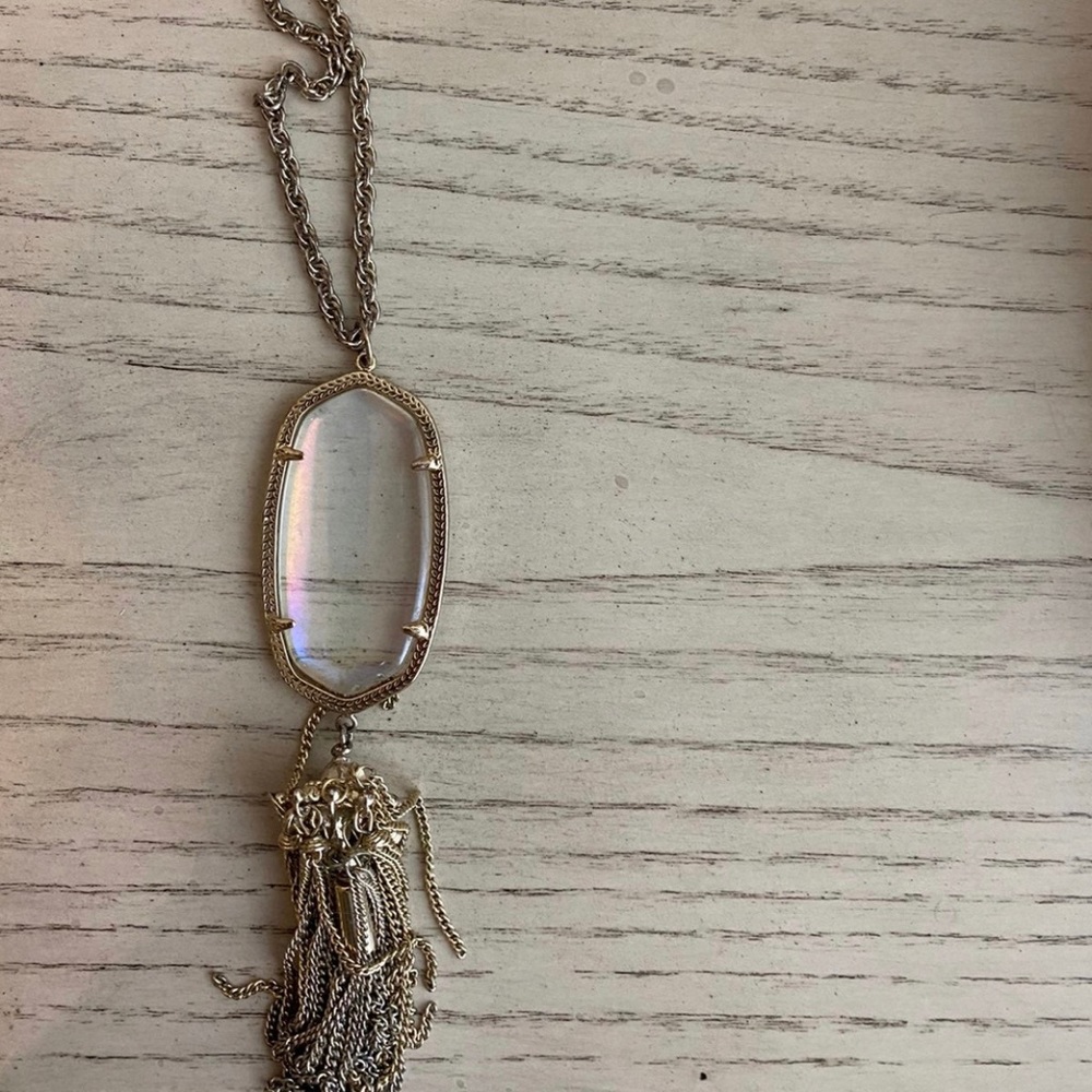 Rayne Gold Pendant Necklace in Dichroic Glass